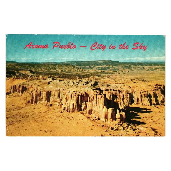 Vintage Acoma Pueblo City In The Sky Postcard By Petley Studios New Mexico Life - Picture 1 of 2